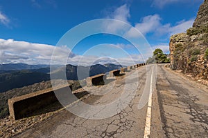 Road in mountain landscape in Las Batuecas natural park in Salamanca, Spain. photo