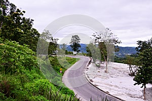 Road on Mountain to Pai at Mae Hong Son Thailand