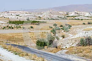 Road in the mountains of Cappadocia, Turkey