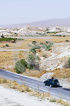 Road in the mountains of Cappadocia, Turkey