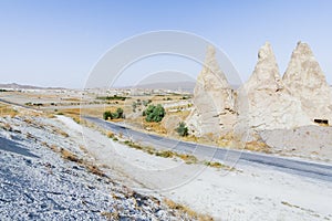 Road in the mountains of Cappadocia, Turkey