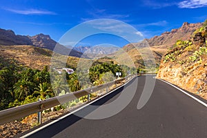 Road through the mountains of Gran Canaria