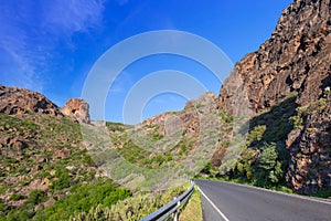 Road through the mountains of Gran Canaria