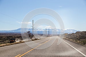 Road with mountains in horizon