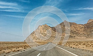 Road in the mountains of Iran. Traveling to Iran by car