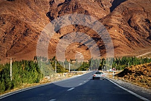 Road in the mountains of Iran. Traveling to Iran by car.