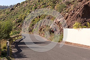 Road in the mountains on the island of Gran Canaria