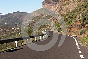 Road in the mountains on the island of Gran Canaria