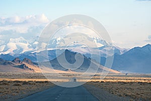 Road in the mountains of Mongolia