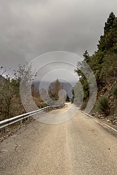 Road in the mountains mountain Nafpaktia, western Greece