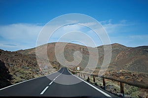 Road, mountains in Tenerife National Park