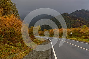 Road mountains thunderstorm asphalt autumn