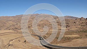 Road in the mountains of Yemen