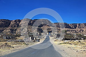 The road in mountains of Yemen