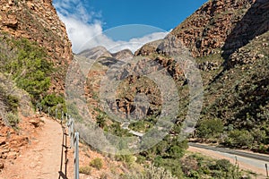Road N12 seen from the trail to the Meiringspoort waterfall