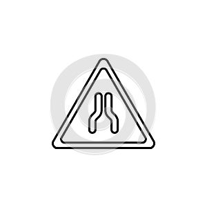 Road narrows icon. Element of traffic signs icon for mobile concept and web apps. Thin line Road narrows icon can be used for web