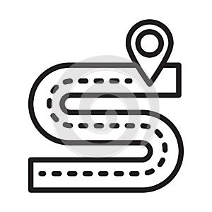 Road navigation, road, navigation, location fully editable vector icon