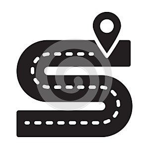 Road navigation, road, navigation, location fully editable vector icon