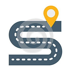 Road navigation, road, navigation, location fully editable vector icon