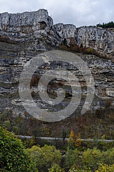 Road near by magnificent Lakatnik rocks in full height, Iskar river defile