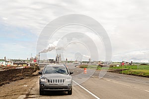 Road near the oil refinery plant
