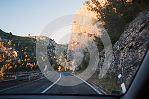 Road near the rocks