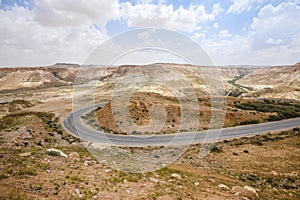 Road through the Negev Desert in Israel