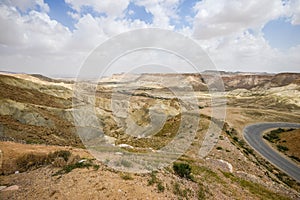 Road through the Negev Desert in Israel