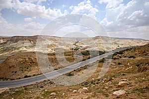 Road through the Negev Desert in Israel