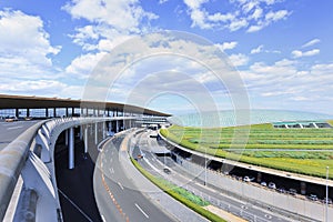 Road network around Beijing Capital Airport Terminal 3, second largest terminal in the world.