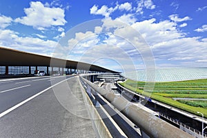 Road network around Beijing Capital Airport Terminal 3, second largest terminal in the world.