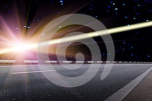 Road night asphalted covering