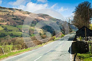 Road through the North Wales countryside