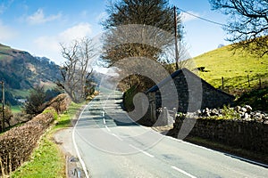 Road through the North Wales countryside