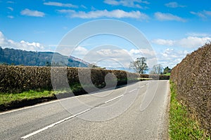 Road through the North Wales countryside