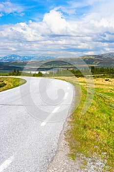 Road in Norway. Summer landscape