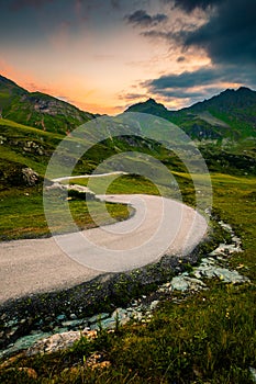 Road from Obertauern to Grunwaldsee, Austria