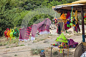 the road offer traditional hats northern Morocco