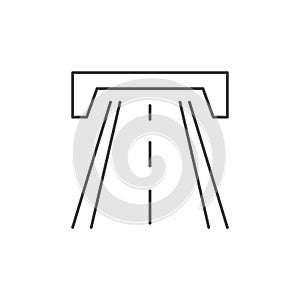 Road and overpass line icon