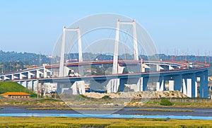 Road overpass Mondego river Portugal