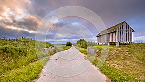 Road passage through old sea dike