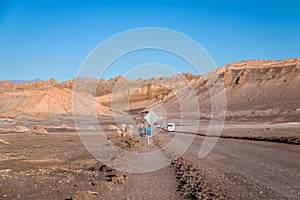 Road and path in Moon and Death Valley - Atacama Desert, Chile