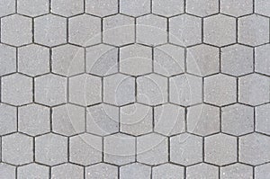 Road pavement texture background close up / Hexagon pattern cement sidewalk