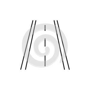 Road in perspective line icon