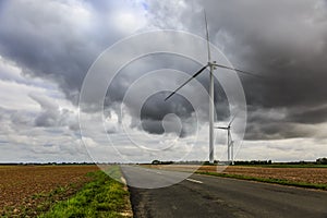 Road in a Plain Field in Autumn