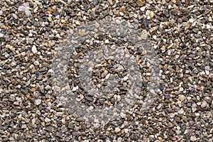 Road and plaster grit, loose chippings, crushed stone, surface, from above