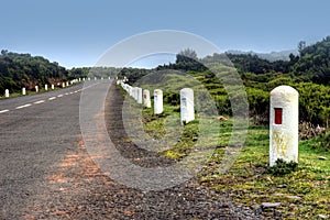 Road in Plateau of Parque natural de Madeira, Made