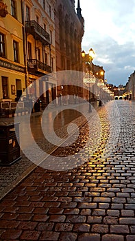 Road Poland sunset night