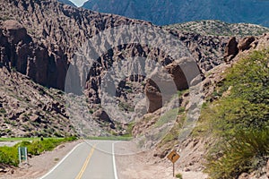 Road through Quebrada de Cafayate valley