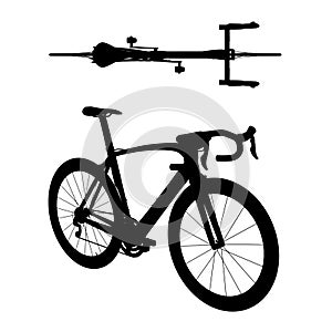 Road racing bike silhouette 2in1 C